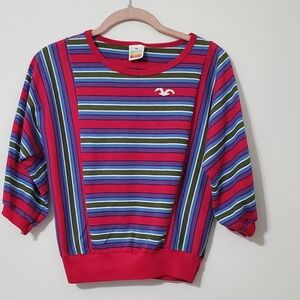 Wrangler Vintage 80s Retro Striped Top Womens Medium